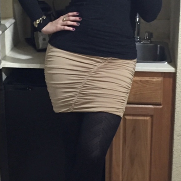 Tan Mini Skirt - Picture 1 of 4